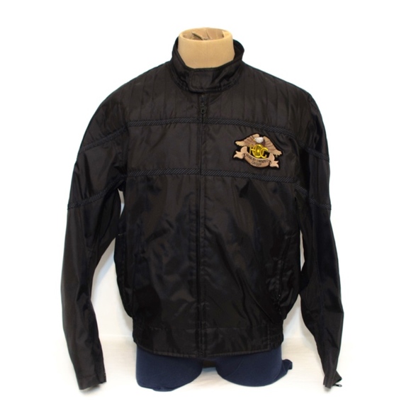 Harley Group Embroidery Black Nylon Riding Jacket - Picture 1 of 8